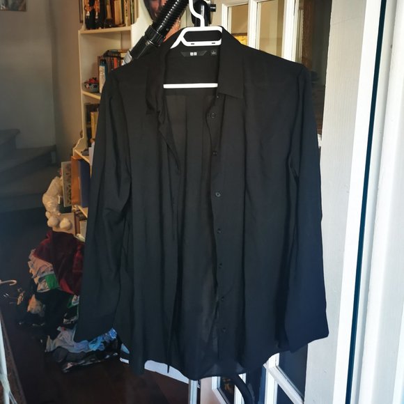 Relaxed Black Button Up - Picture 1 of 5